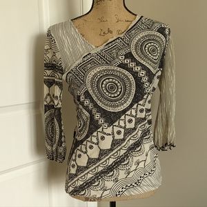 ANAC Patchwork Sheer Top